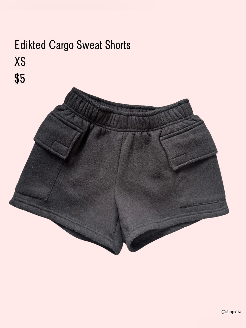 Edikted Cargo Sweat Shorts in Black
